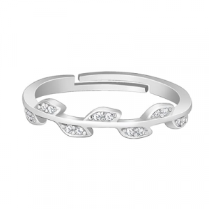 Silver Zircon Vine Shine Ring