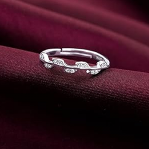 Silver Zircon Vine Shine Ring